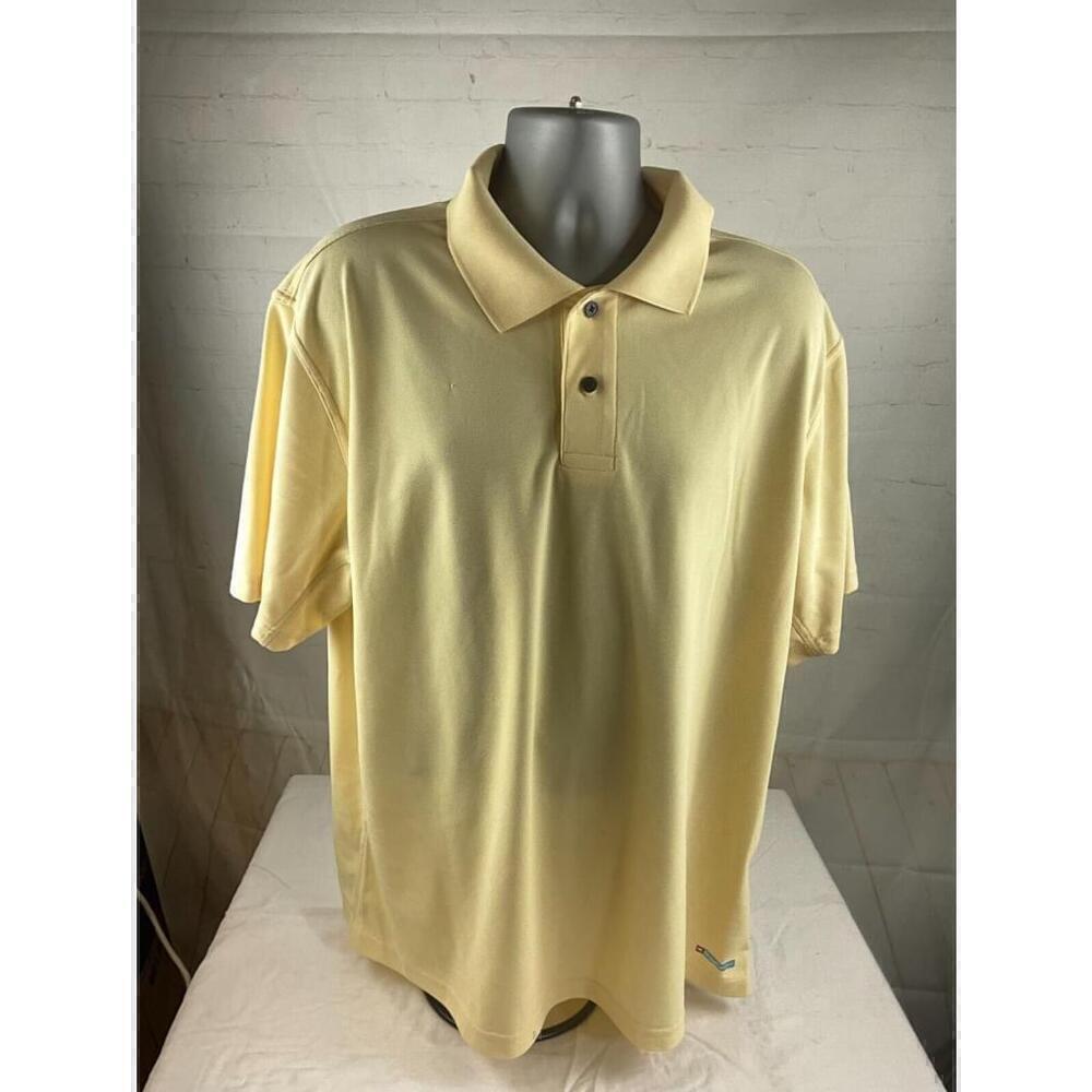 Wrangler Mens Breathe-Dri Wicking Tech Golf Polo Shirt Size X-Large Yellow EUC
